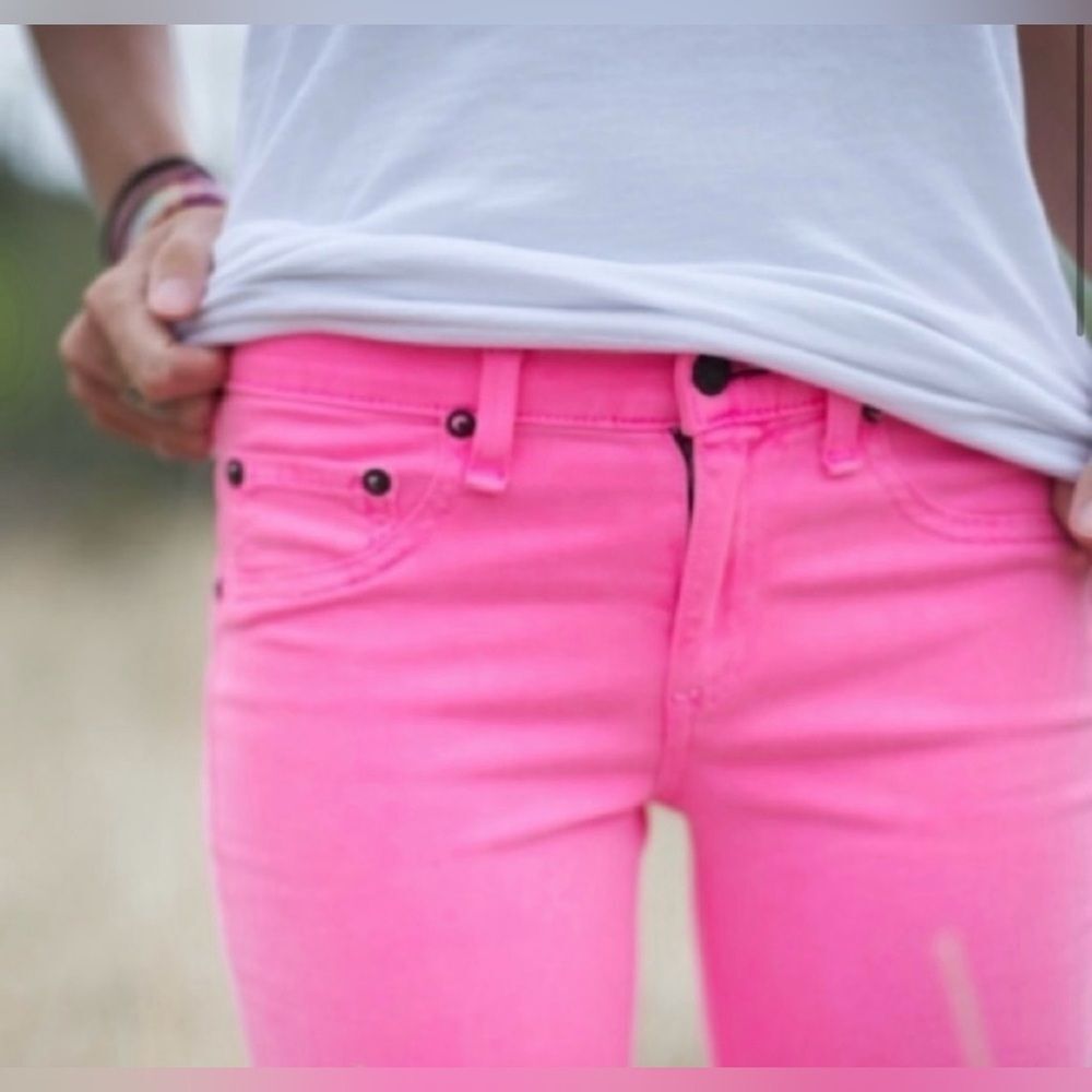 Rag & Bone neon pink jean legging size 25 - Picture 2 of 12